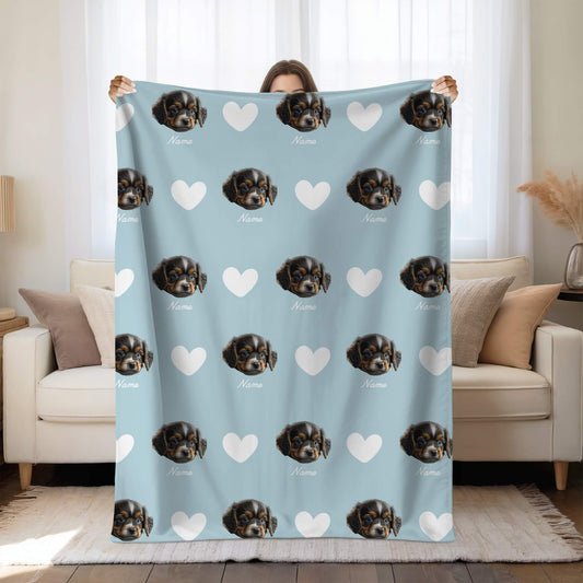 Custom Pet Blanket | Dog - Name - Heart