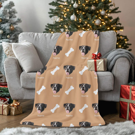 Custom Pet Blanket | Dog - Name - Bone