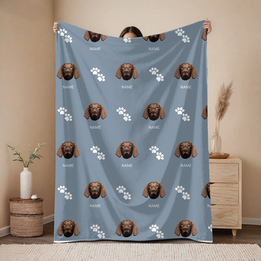 Custom Pet Blanket | Dog - Name - 2 Paws