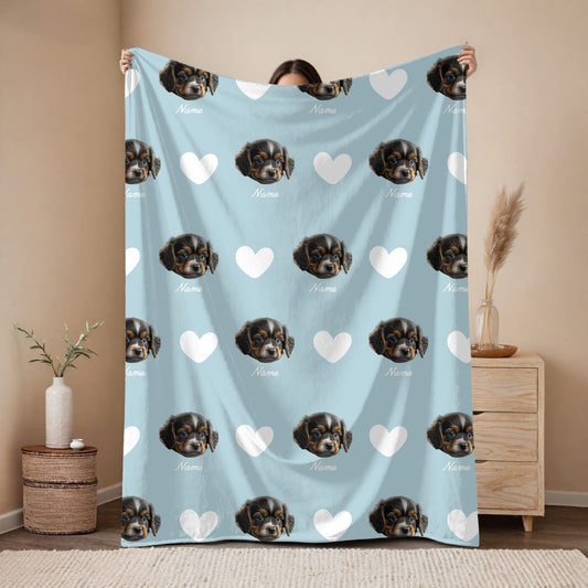 Custom Pet Blanket | Dog - Name - Heart