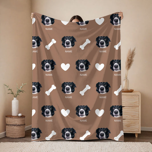 Custom Pet Blanket | Dog - Name - Heart & Bone