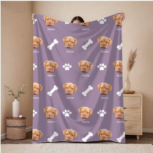Custom Pet Blanket | Dog - Name - Paw & Bone