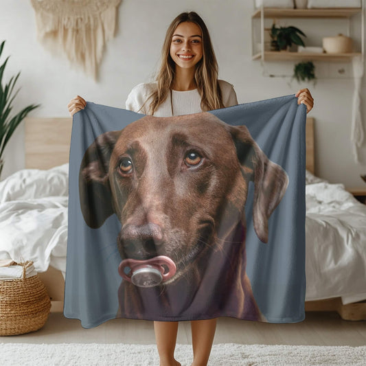 Custom Photo Blanket l Pet Photo, Name & Heart