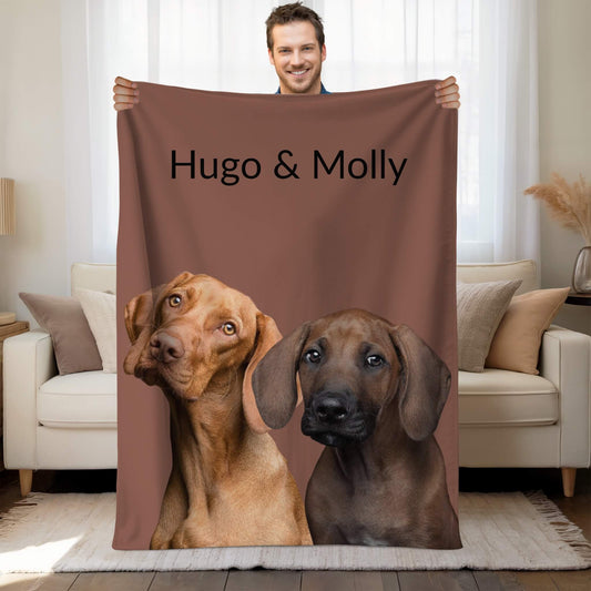 Custom photo Blanket l Pet Photo + Name