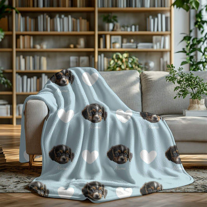 Custom Pet Blanket | Dog - Name - Heart