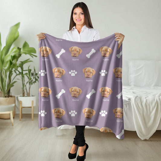 Custom Pet Blanket | Dog - Name - Paw & Bone