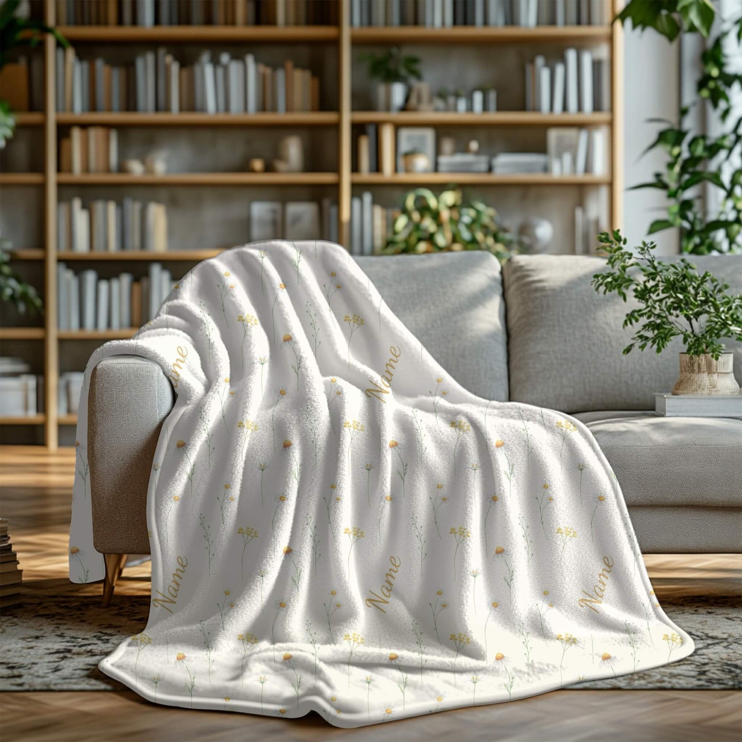 Wild Flower Pattern 5 + Kid Name | Personalized Blanket