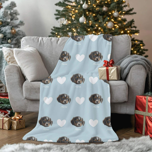 Custom Pet Blanket | Dog - Name - Heart