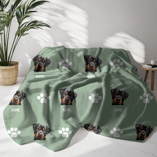 Custom Pet Blanket | Dog - Name - Paw