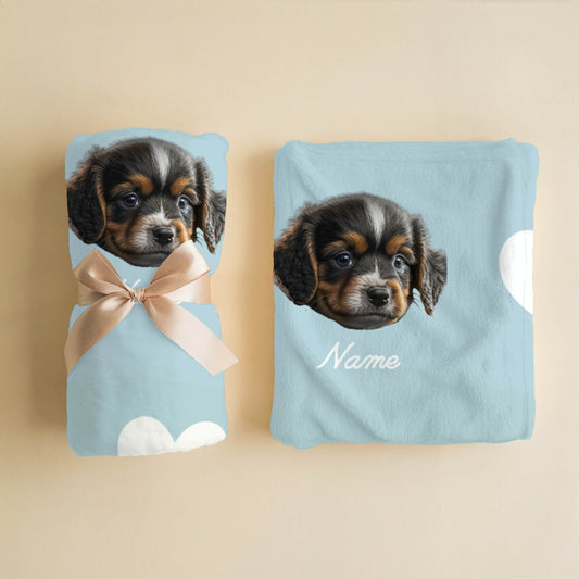 Custom Pet Blanket | Dog - Name - Heart