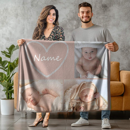 Photo Blanket l Baby photo + Heart
