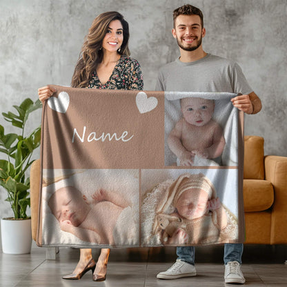 Photo Blanket l Baby photo + Heart
