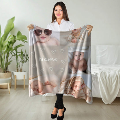 Photo Blanket l Baby photo + Heart