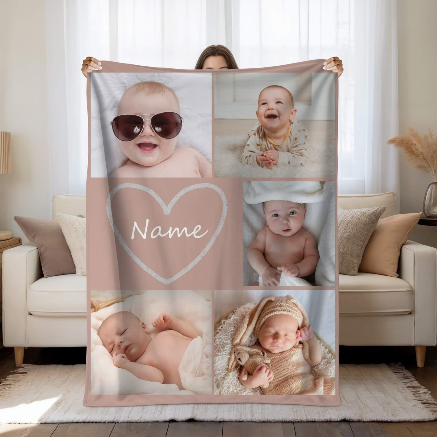 Photo Blanket l Baby photo + Heart