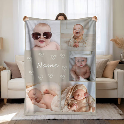Photo Blanket l Baby photo + Heart