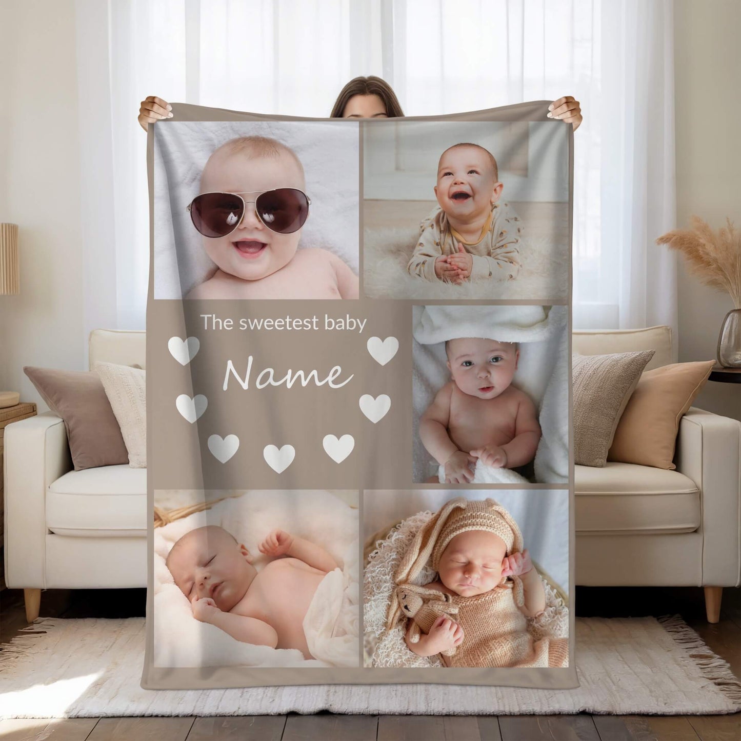 Photo Blanket l Baby photo + Heart