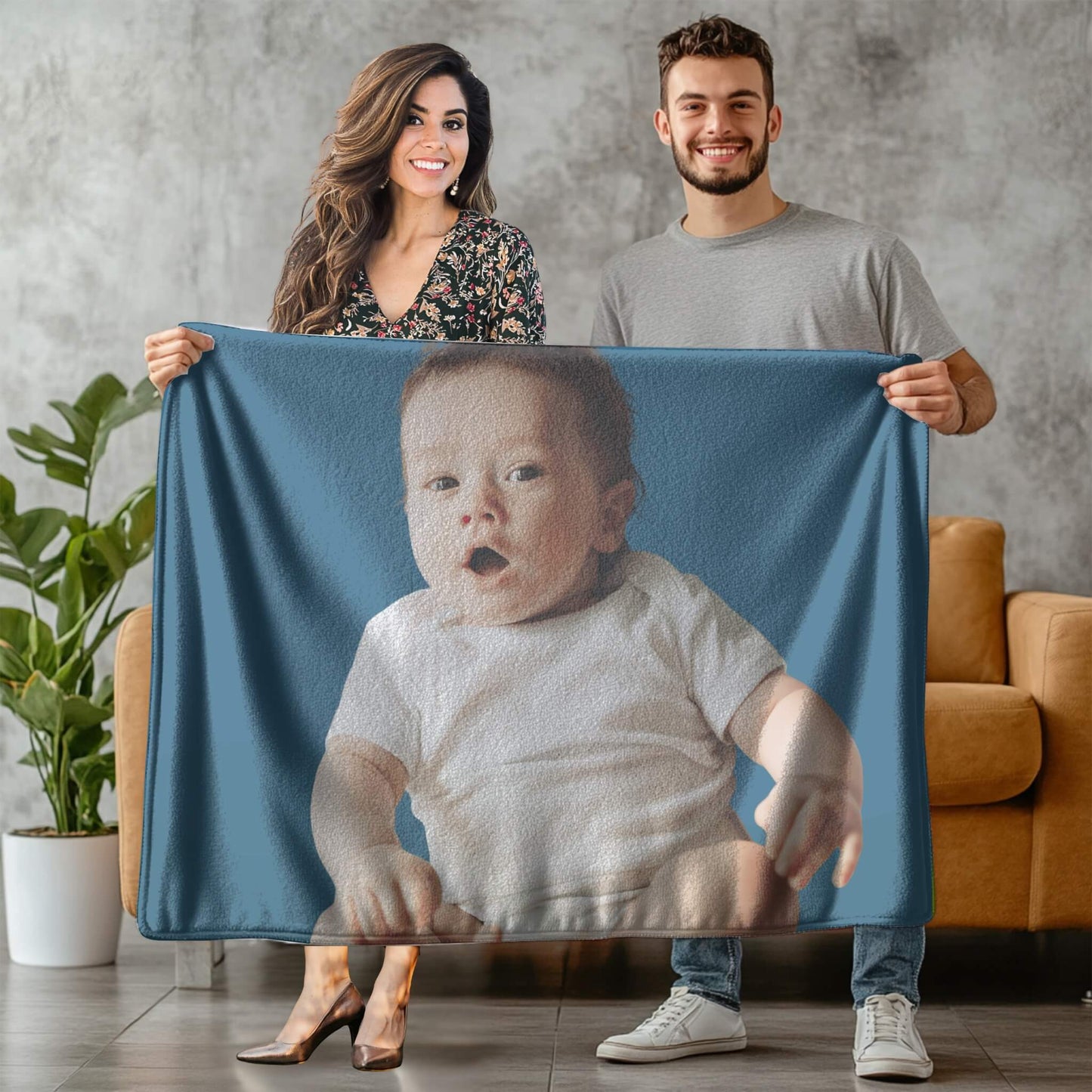 Personalized Photo Blanket l Your Photo + Text