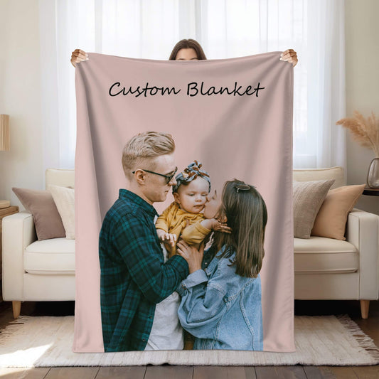 Personalized Photo Blanket l Your Photo + Text