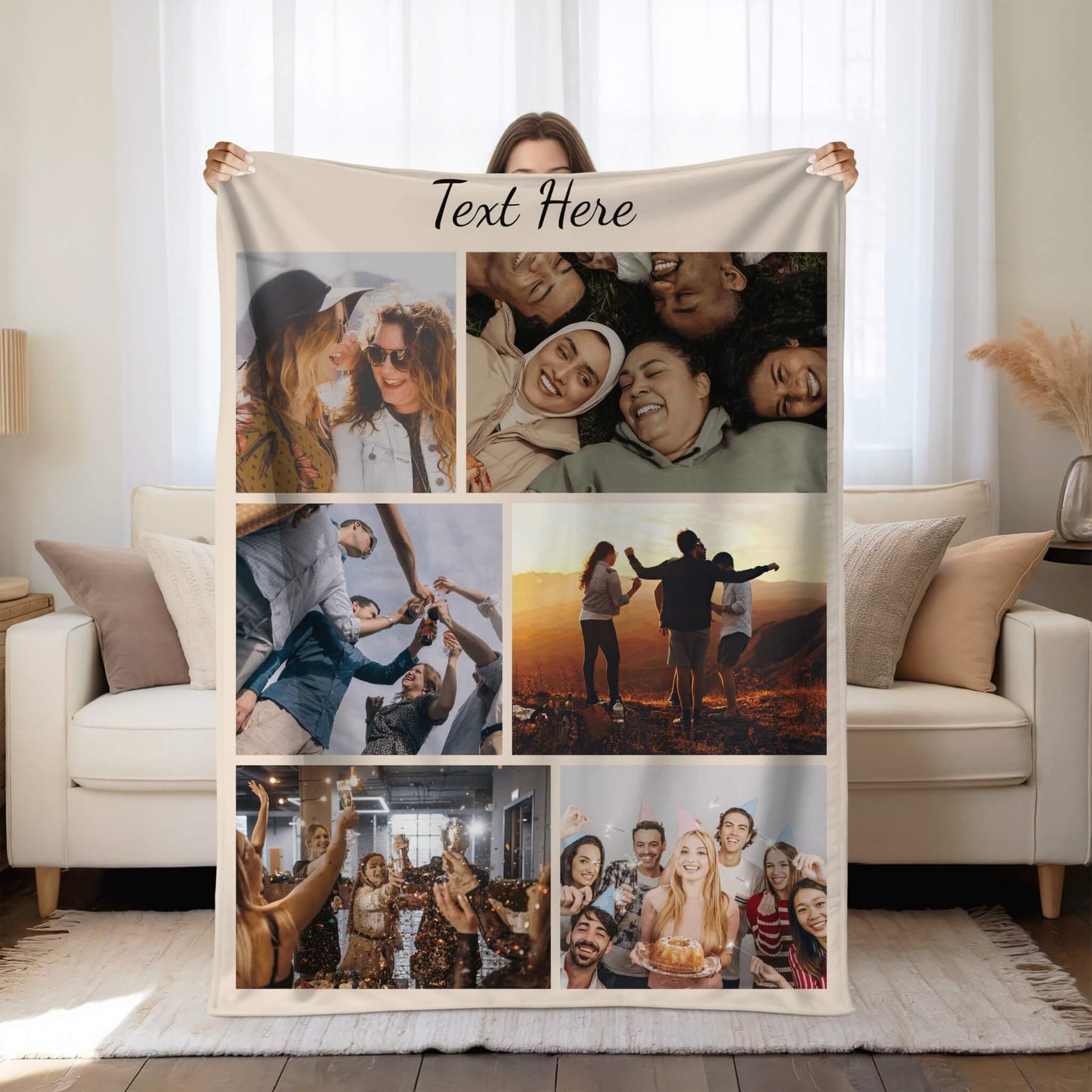 Personalized Photo Blanket - 6 Collages