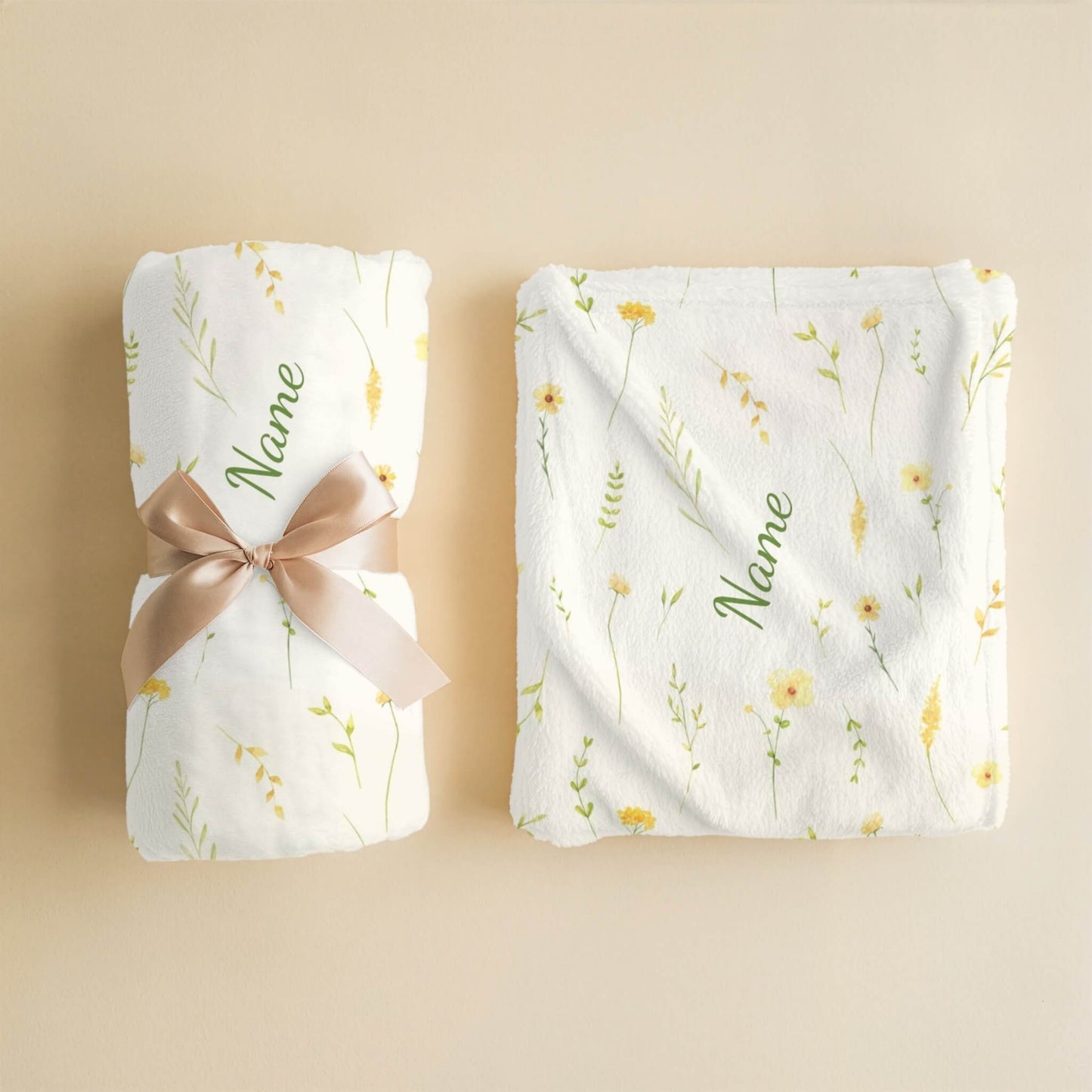 Wild Flower Pattern 5 + Kid Name | Personalized Blanket